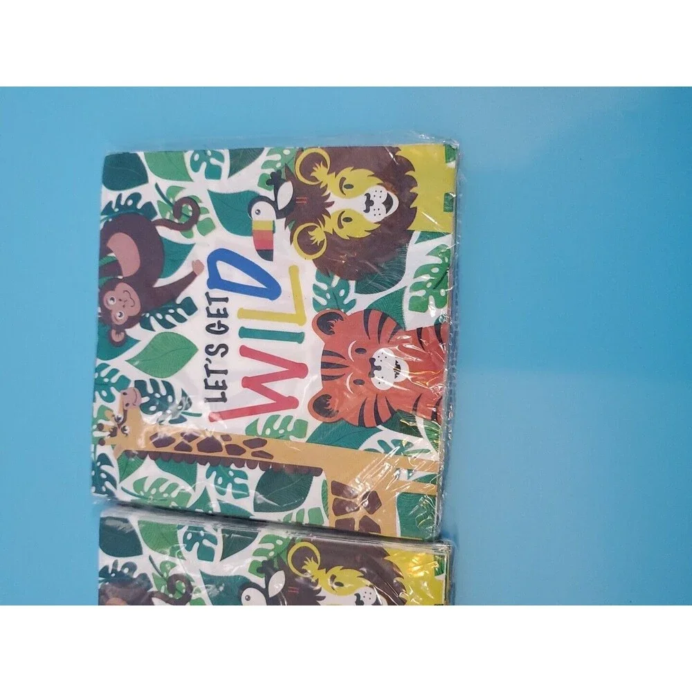 Paper Napkins Wildlife Zoo Animal Print Square Pk 25 X's 2